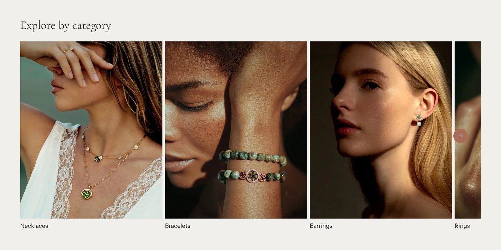 7 Leaves categories, each shown worn by a model